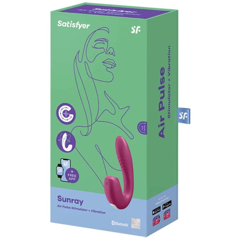 SATISFYER - SUNRAY STIMULATOR AND VIBRATOR APP RED 3 SATISFYER - SUNRAY STIMULATOR AND VIBRATOR APP RED - obrazek 3
