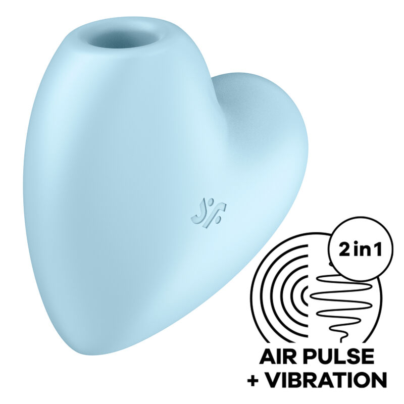 SATISFYER - CUTIE HEART AIR PULSE STIMULATOR  VIBRATOR BLUE