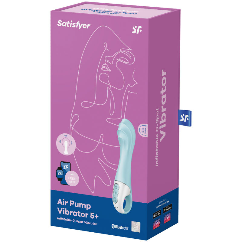 SATISFYER - AIR PUMP VIBRATOR 5+ INFLATABLE G-SPOT VIBRATOR APP BLUE 4 SATISFYER - AIR PUMP VIBRATOR 5+ INFLATABLE G-SPOT VIBRATOR APP BLUE - obrazek 4