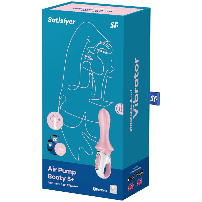 SATISFYER - AIR PUMP BOOTY 5+ INFLATABLE ANAL VIBRATOR PINK 4 SATISFYER - AIR PUMP BOOTY 5+ INFLATABLE ANAL VIBRATOR PINK - obrazek 4