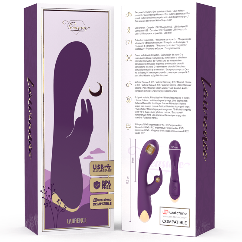 TREASURE - LAURENCE RABBIT VIBRATOR WATCHME WIRELESS TECHNOLOGY COMPATIBLE 2 TREASURE - LAURENCE RABBIT VIBRATOR WATCHME WIRELESS TECHNOLOGY COMPATIBLE - obrazek 2