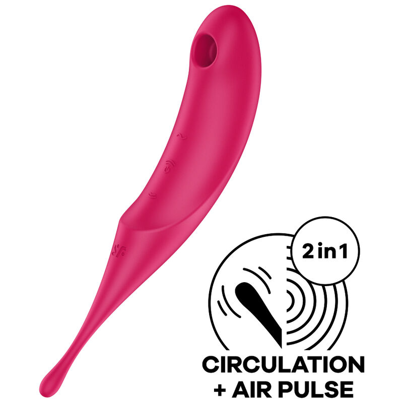 SATISFYER - TWIRLING PRO AIR PULSE STIMULATOR  VIBRATOR RED