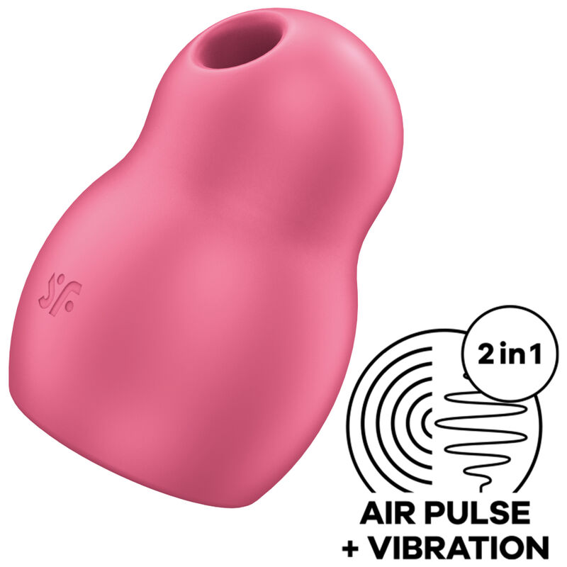 SATISFYER - PRO TO GO 1 DOUBLE AIR PULSE STIMULATOR  VIBRATOR RED