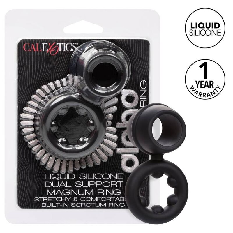 CALEXOTICS - ALPHA DUAL MAGNUM RING BLACK 2 CALEXOTICS - ALPHA DUAL MAGNUM RING BLACK - obrazek 2