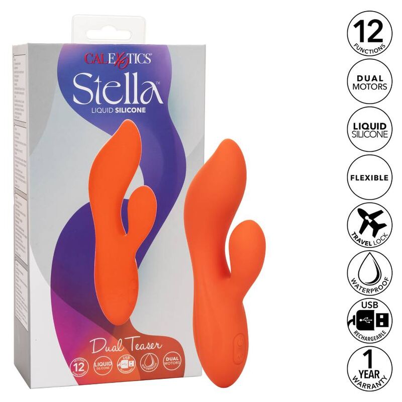 CALEXOTICS - STELLA DUAL TEASER ORANGE 2 CALEXOTICS - STELLA DUAL TEASER ORANGE - obrazek 2