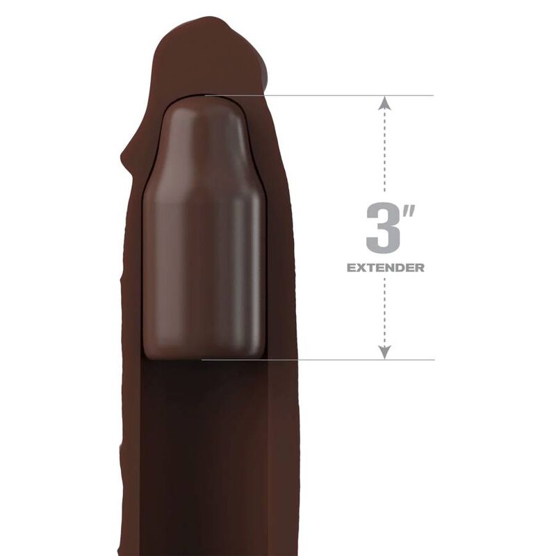 FANTASY X- TENSIONS - PIPEDREAMS SLEEVE 22,86 CM + 7,62 CM PLUG BROWN 2 FANTASY X- TENSIONS - PIPEDREAMS SLEEVE 22,86 CM + 7,62 CM PLUG BROWN - obrazek 2
