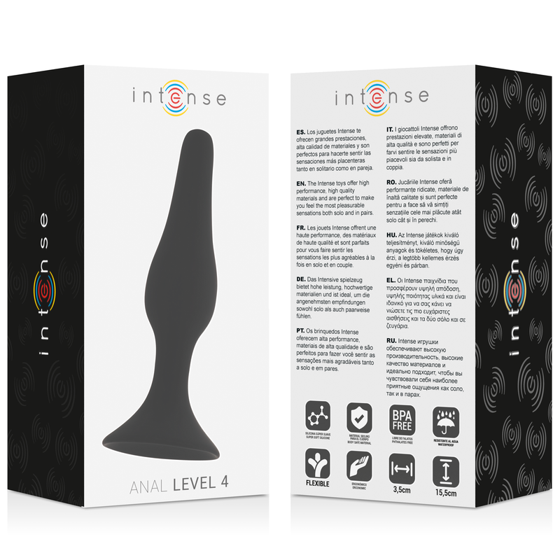 INTENSE - ANAL LEVEL 4 15.5CM BLACK 4 INTENSE - ANAL LEVEL 4 15.5CM BLACK - obrazek 4