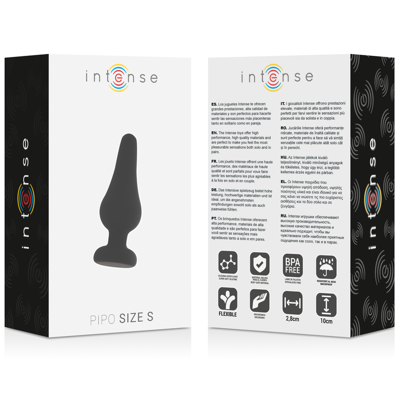 INTENSE - ANAL PLUG PIPO S BLACK SILICONE 9.8 CM 4 INTENSE - ANAL PLUG PIPO S BLACK SILICONE 9.8 CM - obrazek 4
