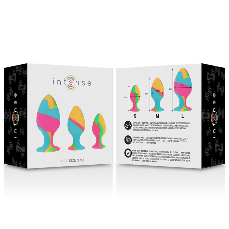INTENSE - MULTICOLOR SILICONE PLUG SET 4 INTENSE - MULTICOLOR SILICONE PLUG SET - obrazek 4