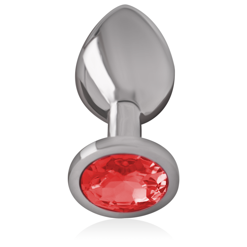 INTENSE - ALUMINUM METAL ANAL PLUG WITH RED CRYSTAL SIZE S 2 INTENSE - ALUMINUM METAL ANAL PLUG WITH RED CRYSTAL SIZE S - obrazek 2