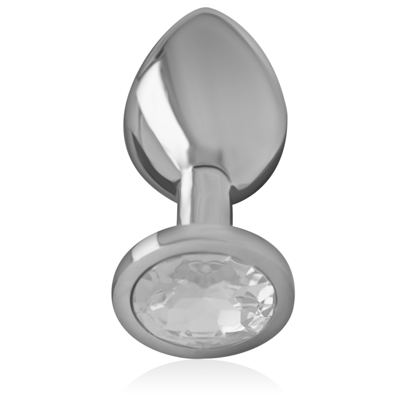 INTENSE - ALUMINUM METAL ANAL PLUG WITH SILVER CRYSTAL SIZE L 2 INTENSE - ALUMINUM METAL ANAL PLUG WITH SILVER CRYSTAL SIZE L - obrazek 2
