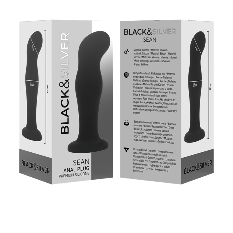 BLACKSILVER - SEAN PLUG ANAL PREMIUM SILICONE BLACK 5 BLACKSILVER - SEAN PLUG ANAL PREMIUM SILICONE BLACK - obrazek 5