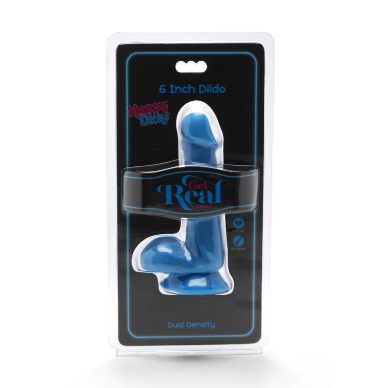 GET REAL - HAPPY DICKS DILDO 12 CM BALLS BLUE 2 GET REAL - HAPPY DICKS DILDO 12 CM BALLS BLUE - obrazek 2