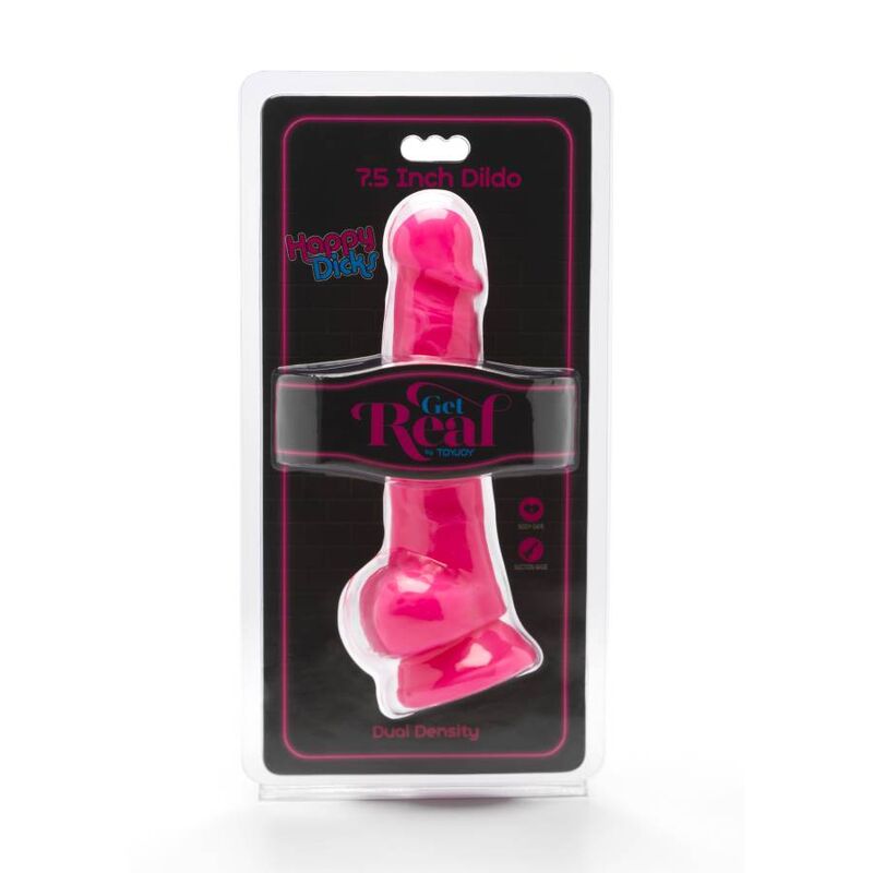 GET REAL - HAPPY DICKS 19 CM WITH BALLS PINK 2 GET REAL - HAPPY DICKS 19 CM WITH BALLS PINK - obrazek 2