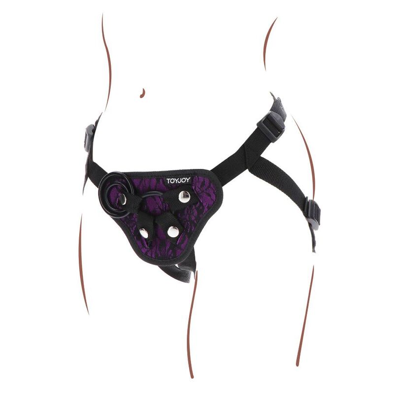 GET REAL - STRAP-ON LACE HARNESS PURPLE 5 GET REAL - STRAP-ON LACE HARNESS PURPLE - obrazek 5