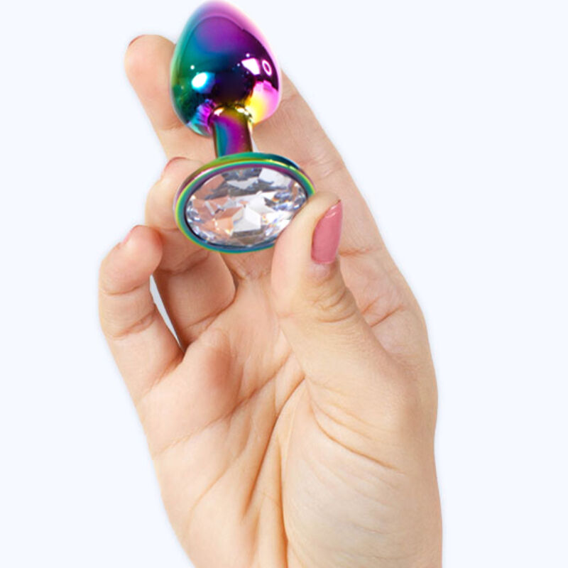 SECRETPLAY - METAL BUTT PLUG RAINBOW SMALL SIZE 7 CM 3 SECRETPLAY - METAL BUTT PLUG RAINBOW SMALL SIZE 7 CM - obrazek 3