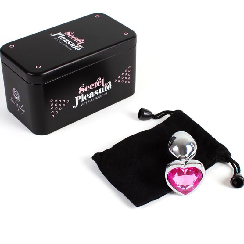SECRETPLAY - METAL BUTT PLUG FUCHSIA HEART SMALL SIZE 7 CM 4 SECRETPLAY - METAL BUTT PLUG FUCHSIA HEART SMALL SIZE 7 CM - obrazek 4