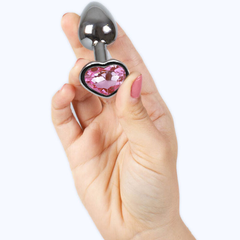SECRETPLAY - METAL BUTT PLUG FUCHSIA HEART SMALL SIZE 7 CM 3 SECRETPLAY - METAL BUTT PLUG FUCHSIA HEART SMALL SIZE 7 CM - obrazek 3