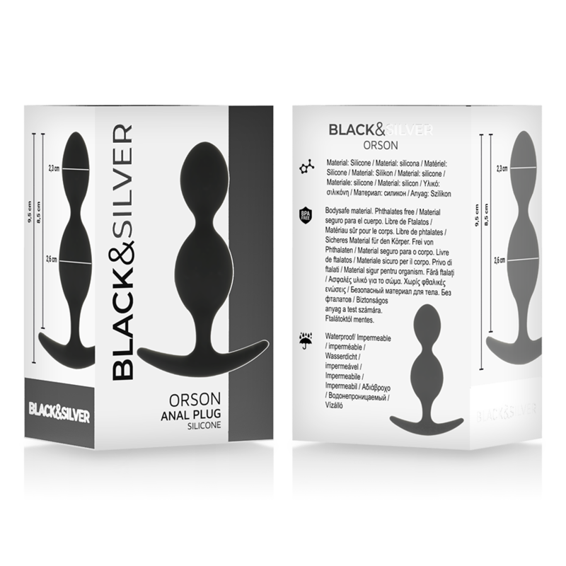 BLACKSILVER - ORSON PLUG SILICONE 2 ANAL WAVES 9 CM 5 BLACKSILVER - ORSON PLUG SILICONE 2 ANAL WAVES 9 CM - obrazek 5