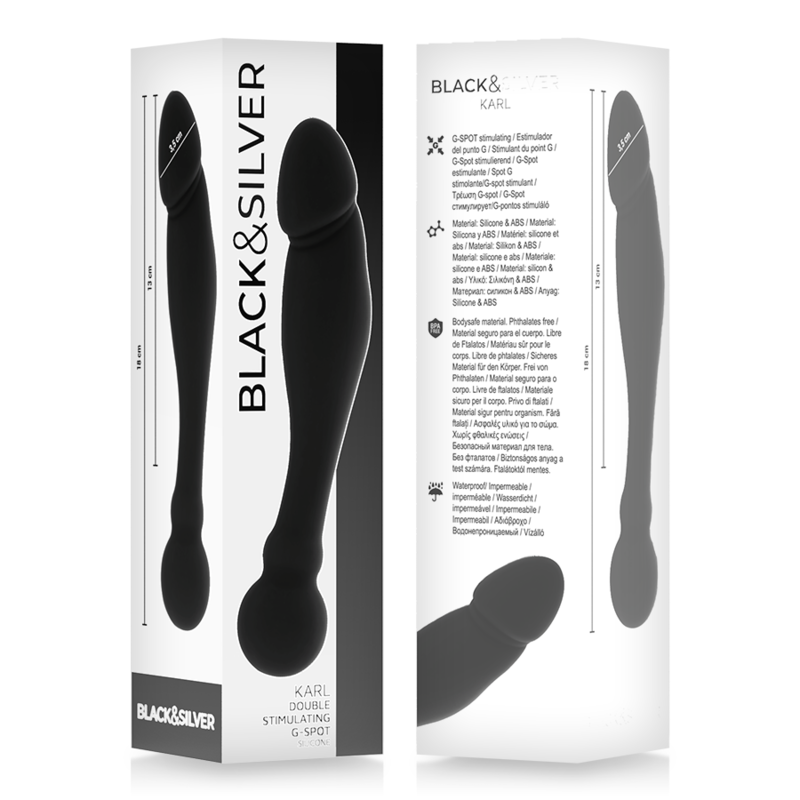 BLACKSILVER - KARL G-POINT STIMULATING DILDO 18 CM 5 BLACKSILVER - KARL G-POINT STIMULATING DILDO 18 CM - obrazek 5