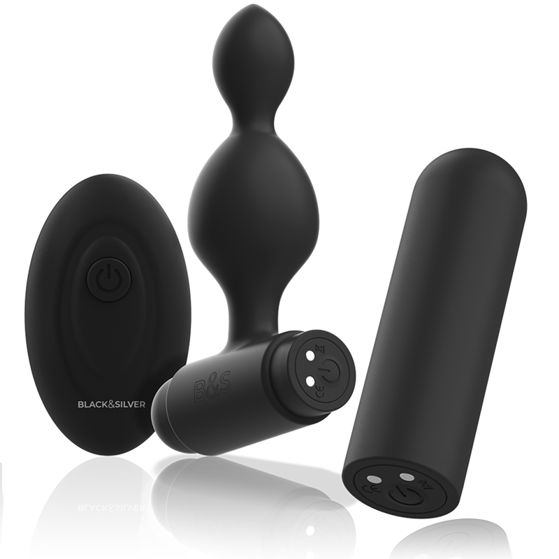 BLACKSILVER - TUCKER SMALL SILICONE ANAL PLUG REMOTE CONTROL 4 BLACKSILVER - TUCKER SMALL SILICONE ANAL PLUG REMOTE CONTROL - obrazek 4