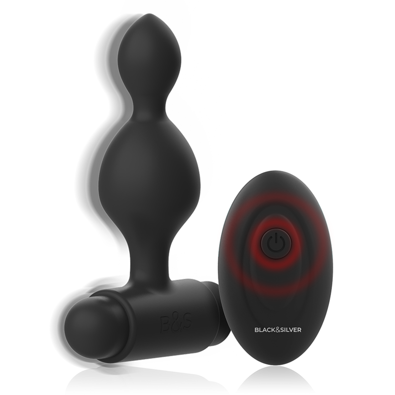 BLACKSILVER - TUCKER SMALL SILICONE ANAL PLUG REMOTE CONTROL 3 BLACKSILVER - TUCKER SMALL SILICONE ANAL PLUG REMOTE CONTROL - obrazek 3