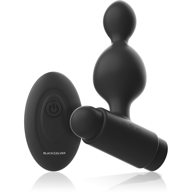 BLACKSILVER - TUCKER SMALL SILICONE ANAL PLUG REMOTE CONTROL 2 BLACKSILVER - TUCKER SMALL SILICONE ANAL PLUG REMOTE CONTROL - obrazek 2