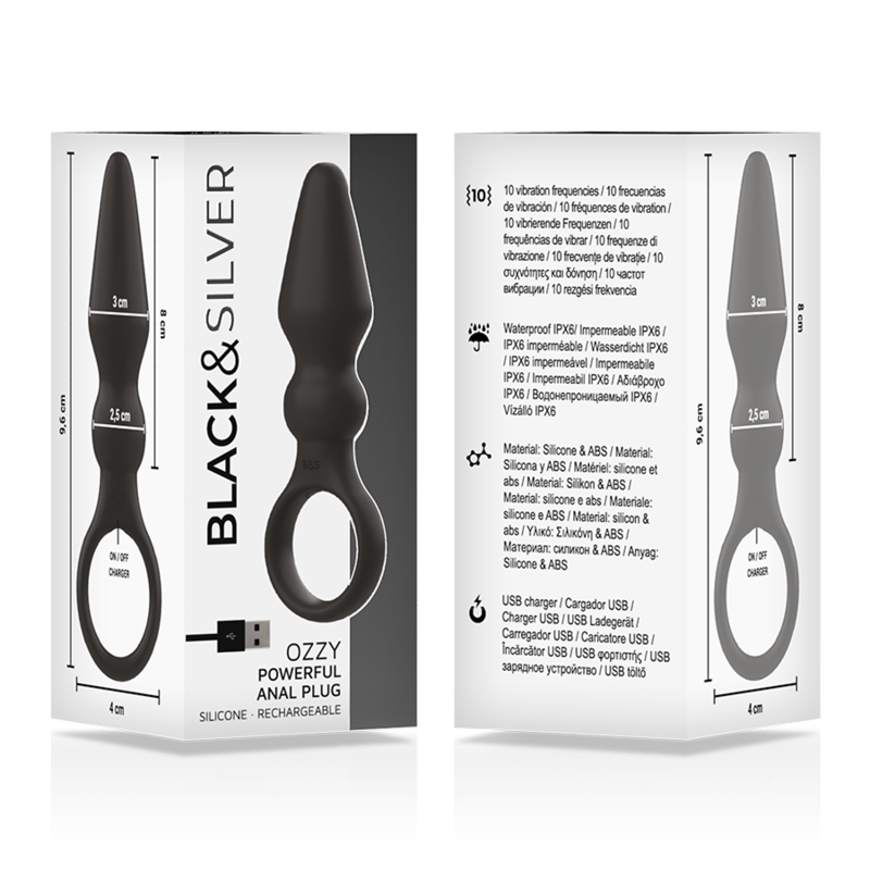 BLACKSILVER - OZZY POWERFUL SILICONE ANAL PLUG 5 BLACKSILVER - OZZY POWERFUL SILICONE ANAL PLUG - obrazek 5