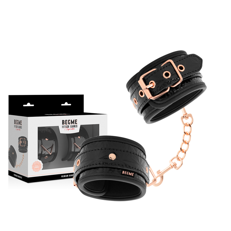 BEGME - BLACK EDITION PREMIUM HANDCUFFS WITH NEOPRENE LINING 2 BEGME - BLACK EDITION PREMIUM HANDCUFFS WITH NEOPRENE LINING - obrazek 2