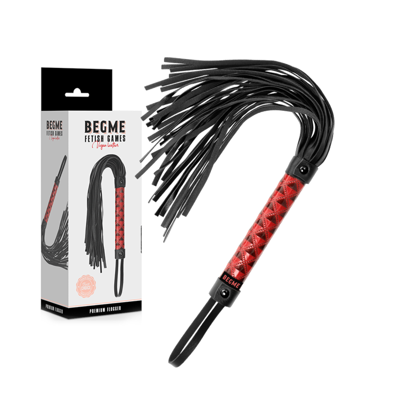 BEGME - RED EDITION VEGAN LEATHER FLOGGER 2 BEGME - RED EDITION VEGAN LEATHER FLOGGER - obrazek 2
