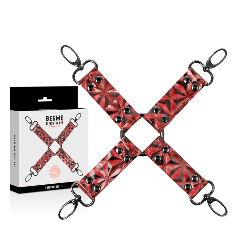BEGME - RED EDITION PREMIUM VEGAN LEATHER HOG TIE 2 BEGME - RED EDITION PREMIUM VEGAN LEATHER HOG TIE - obrazek 2