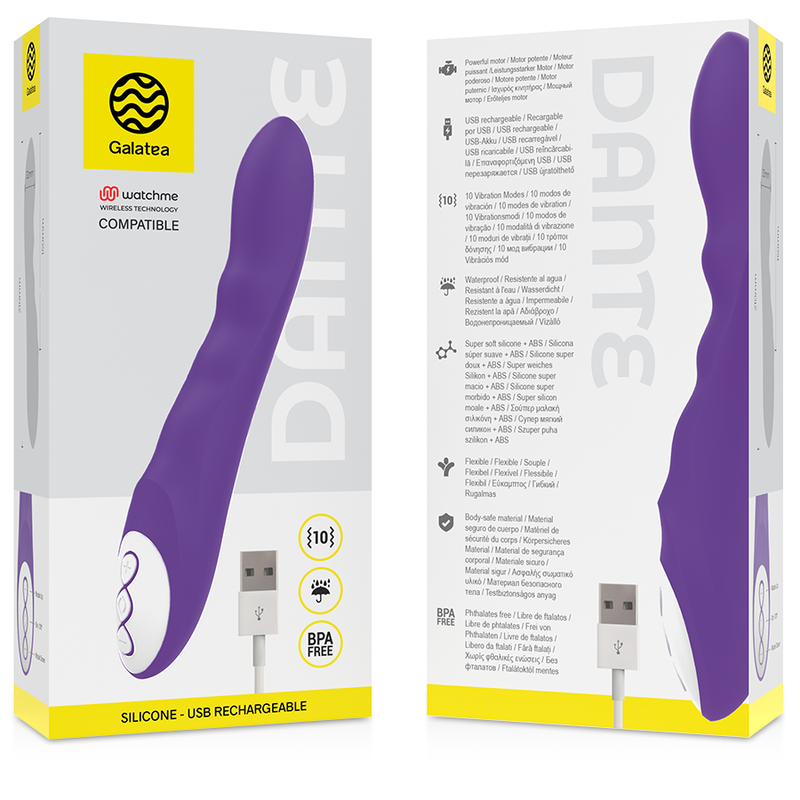 GALATEA - DANTE LILAC VIBRATOR COMPATIBLE WITH WATCHME WIRELESS TECHNOLOGY 2 GALATEA - DANTE LILAC VIBRATOR COMPATIBLE WITH WATCHME WIRELESS TECHNOLOGY - obrazek 2