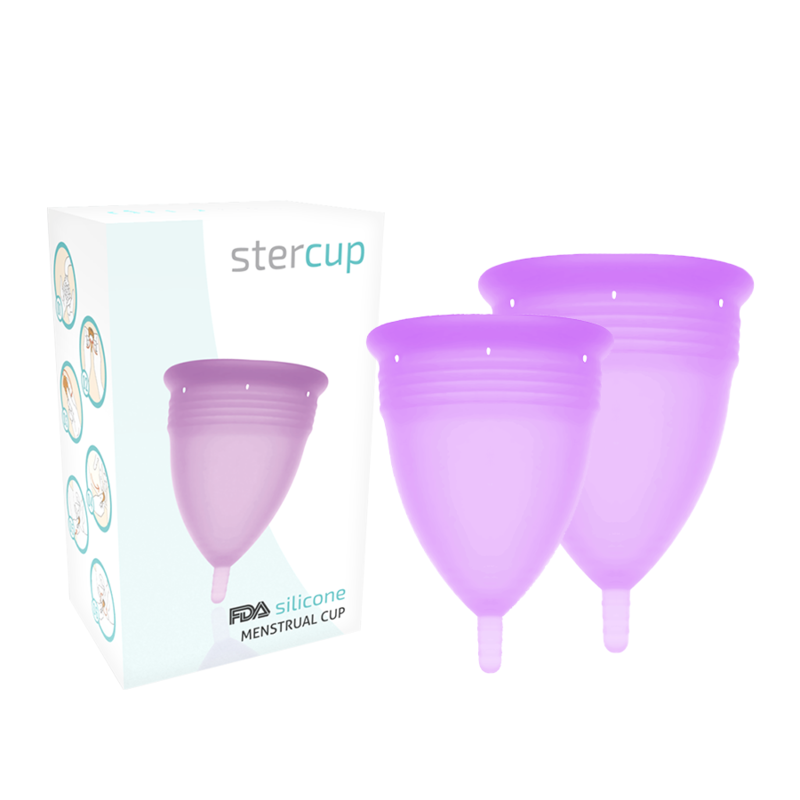 STERCUP - FDA SILICONE MENSTRUAL CUP PACK SIZE S + L LILAC