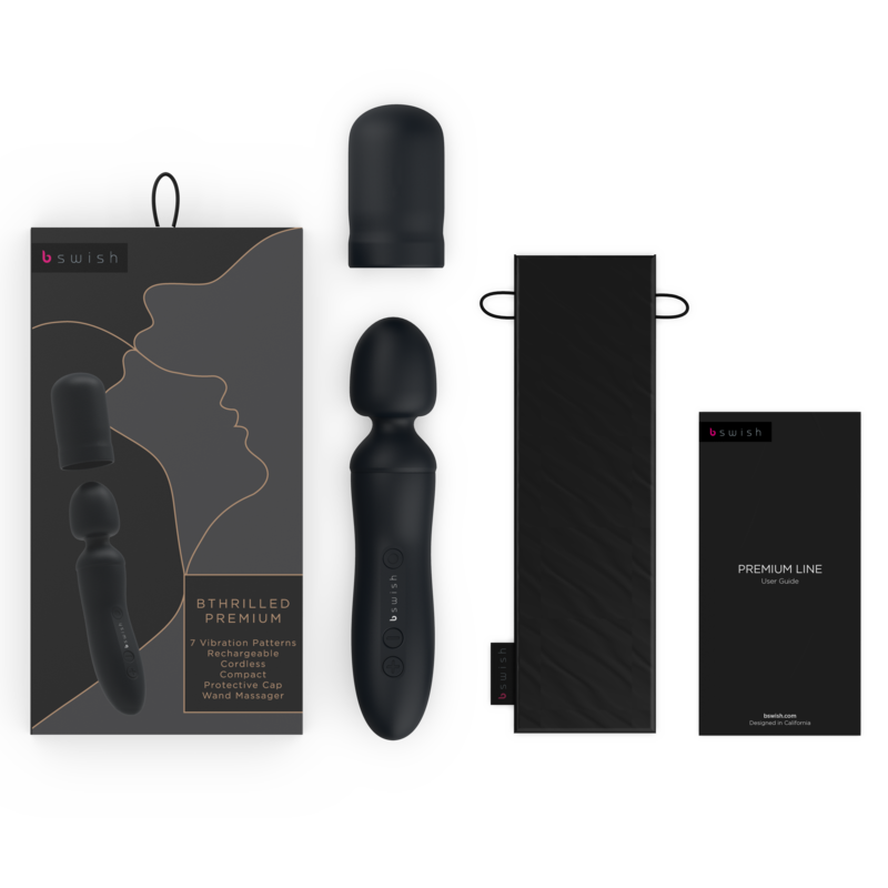B SWISH - BTHRILLED VIBRATOR WAND PREMIUM BLACK 4 B SWISH - BTHRILLED VIBRATOR WAND PREMIUM BLACK - obrazek 4
