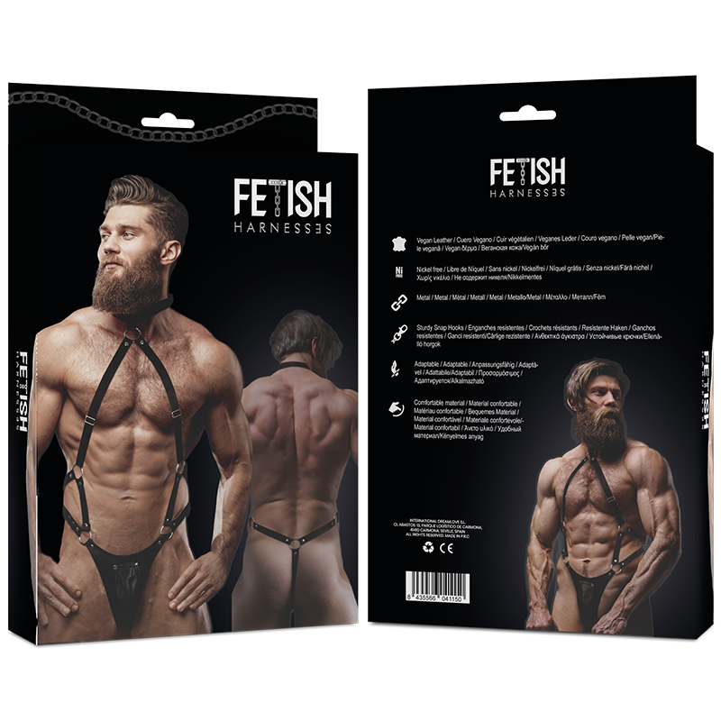 FETISH SUBMISSIVE ATTITUDE - MENS ECO-LEATHER JOCK STRAP HARNESS 2 FETISH SUBMISSIVE ATTITUDE - MENS ECO-LEATHER JOCK STRAP HARNESS - obrazek 2