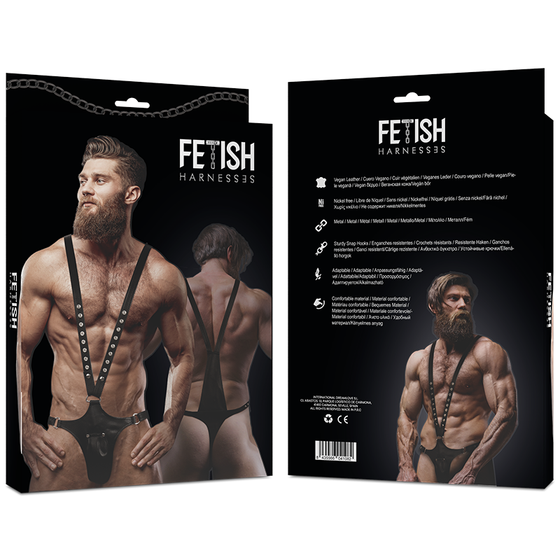 FETISH SUBMISSIVE ATTITUDE - MENS V-SHAPED ECO-LEATHER HARNESS 2 FETISH SUBMISSIVE ATTITUDE - MENS V-SHAPED ECO-LEATHER HARNESS - obrazek 2