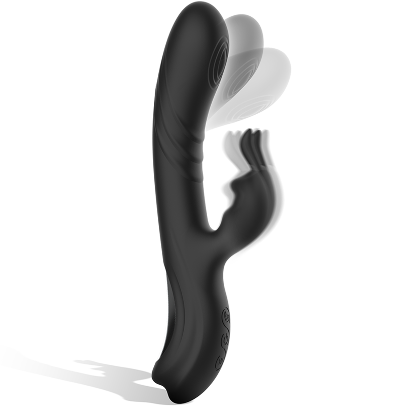 BLACKSILVER - JAMIE RECHARGEABLE SILICONE RABBIT STIMULATOR BLACK 2 BLACKSILVER - JAMIE RECHARGEABLE SILICONE RABBIT STIMULATOR BLACK - obrazek 2