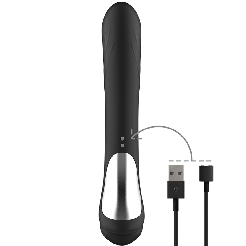 BLACKSILVER - JAMIE RECHARGEABLE SILICONE RABBIT STIMULATOR BLACK 4 BLACKSILVER - JAMIE RECHARGEABLE SILICONE RABBIT STIMULATOR BLACK - obrazek 4