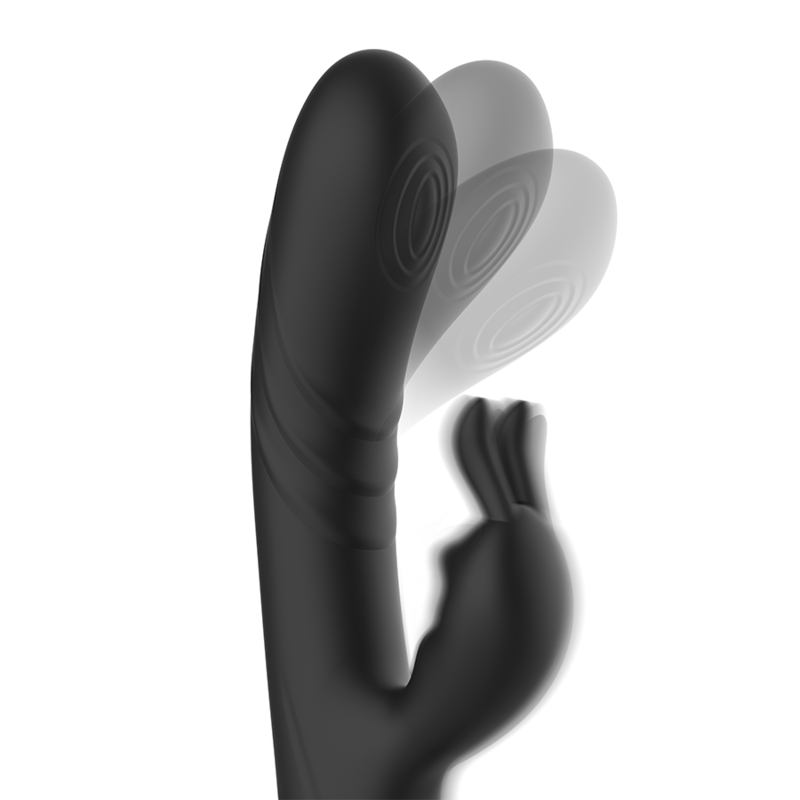 BLACKSILVER - JAMIE RECHARGEABLE SILICONE RABBIT STIMULATOR BLACK 3 BLACKSILVER - JAMIE RECHARGEABLE SILICONE RABBIT STIMULATOR BLACK - obrazek 3