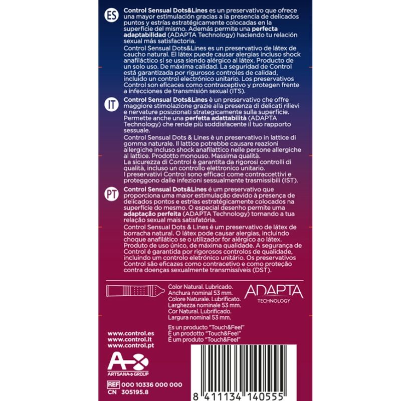 CONTROL - SENSUAL DOTS LINES POINTS AND STRETCH MARKS 12 UNITS 2 CONTROL - SENSUAL DOTS LINES POINTS AND STRETCH MARKS 12 UNITS - obrazek 2