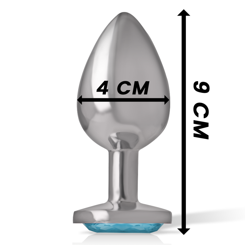 INTENSE - ALUMINUM METAL ANAL PLUG BLUE HEART SIZE L 4 INTENSE - ALUMINUM METAL ANAL PLUG BLUE HEART SIZE L - obrazek 4