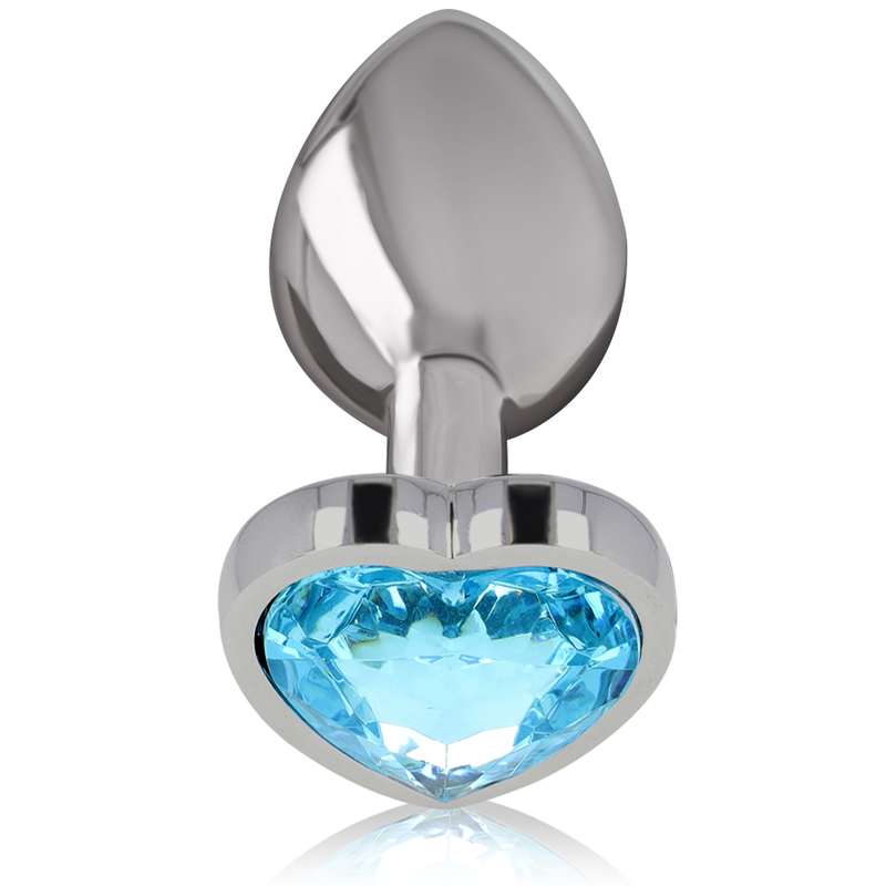INTENSE - ALUMINUM METAL ANAL PLUG BLUE HEART SIZE L 2 INTENSE - ALUMINUM METAL ANAL PLUG BLUE HEART SIZE L - obrazek 2