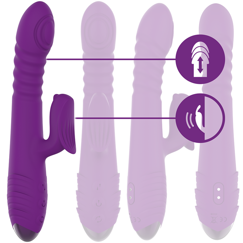 INTENSE - IGGY MULTIFUNCTION RECHARGEABLE VIBRATOR UP DOWN WITH CLITORAL STIMULATOR PURPLE 2 INTENSE - IGGY MULTIFUNCTION RECHARGEABLE VIBRATOR UP DOWN WITH CLITORAL STIMULATOR PURPLE - obrazek 2
