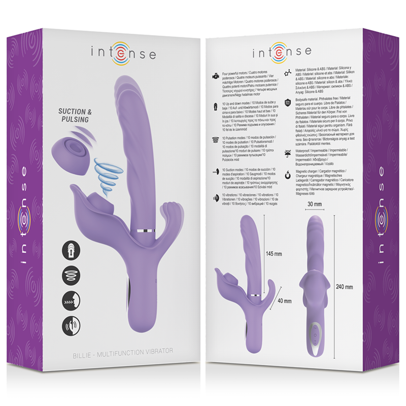 INTENSE - BILLIE MULTIFUNCTIONAL RECHARGEABLE SUCTION VIBRATOR WITH PURPLE PUSH BUTTON 5 INTENSE - BILLIE MULTIFUNCTIONAL RECHARGEABLE SUCTION VIBRATOR WITH PURPLE PUSH BUTTON - obrazek 5