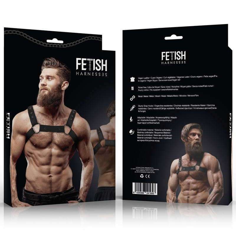 FETISH SUBMISSIVE ATTITUDE - ADJUSTABLE NEOPRENE CHEST SPORTS HARNESS FOR MEN 2 FETISH SUBMISSIVE ATTITUDE - ADJUSTABLE NEOPRENE CHEST SPORTS HARNESS FOR MEN - obrazek 2