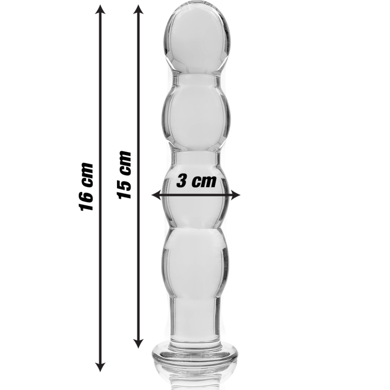 NEBULA SERIES BY IBIZA - MODEL 10 DILDO BOROSILICATE GLASS CLEAR 16.5 CM -O- 3.5 CM 3 NEBULA SERIES BY IBIZA - MODEL 10 DILDO BOROSILICATE GLASS CLEAR 16.5 CM -O- 3.5 CM - obrazek 3