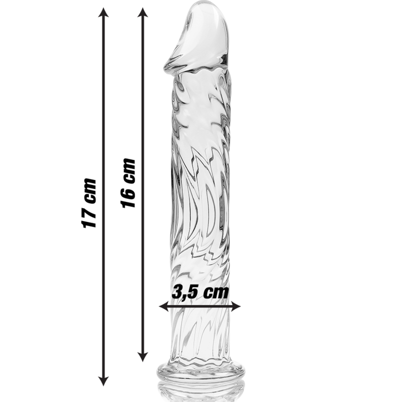 NEBULA SERIES BY IBIZA - MODEL 12 DILDO BOROSILICATE GLASS CLEAR 17 CM -O- 3.5 CM 3 NEBULA SERIES BY IBIZA - MODEL 12 DILDO BOROSILICATE GLASS CLEAR 17 CM -O- 3.5 CM - obrazek 3