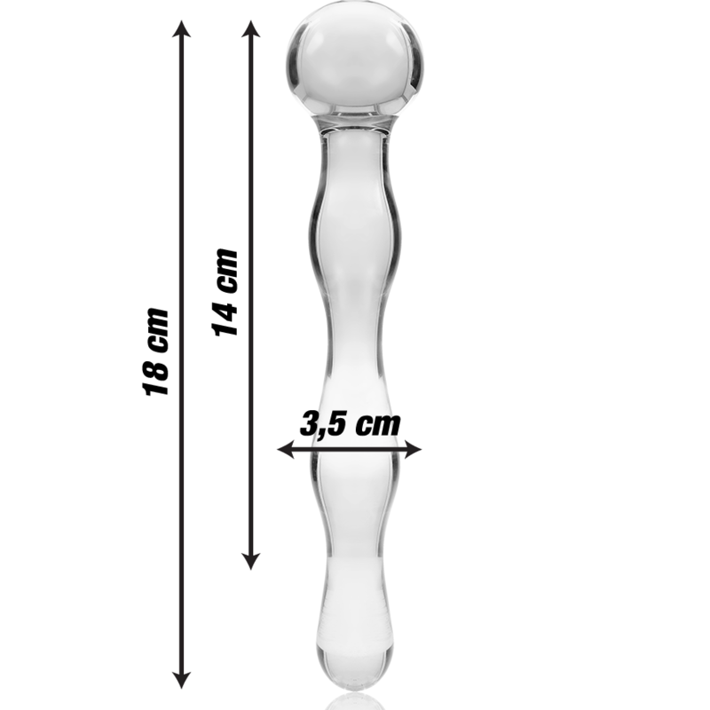 NEBULA SERIES BY IBIZA - MODEL 13 DILDO BOROSILICATE GLASS CLEAR 18 CM -O- 3.5 CM 3 NEBULA SERIES BY IBIZA - MODEL 13 DILDO BOROSILICATE GLASS CLEAR 18 CM -O- 3.5 CM - obrazek 3