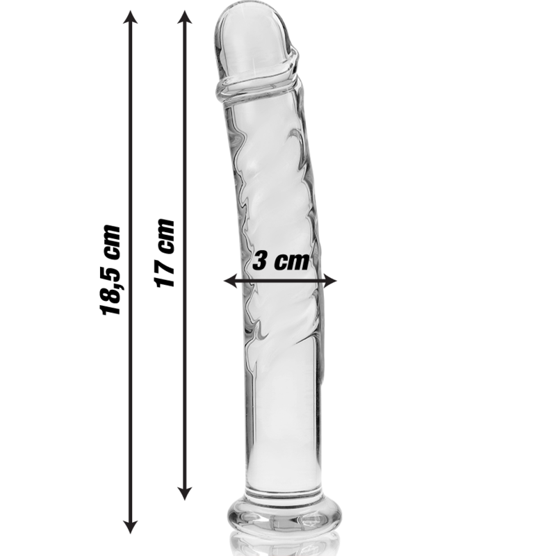 NEBULA SERIES BY IBIZA - MODEL 16 DILDO BOROSILICATE GLASS CLEAR 18.5 CM -O- 3 CM 3 NEBULA SERIES BY IBIZA - MODEL 16 DILDO BOROSILICATE GLASS CLEAR 18.5 CM -O- 3 CM - obrazek 3