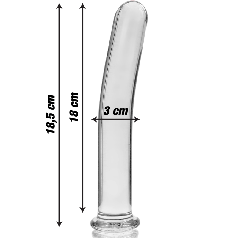 NEBULA SERIES BY IBIZA - MODEL 17 DILDO BOROSILICATE GLASS CLEAR 18.5 CM -O- 3 CM 3 NEBULA SERIES BY IBIZA - MODEL 17 DILDO BOROSILICATE GLASS CLEAR 18.5 CM -O- 3 CM - obrazek 3